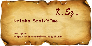 Kriska Szalóme névjegykártya